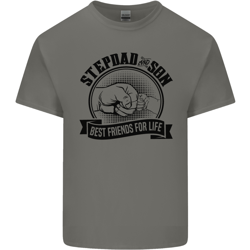Stepdad & Son Best Friends Father's Day Kids T-Shirt Childrens Charcoal