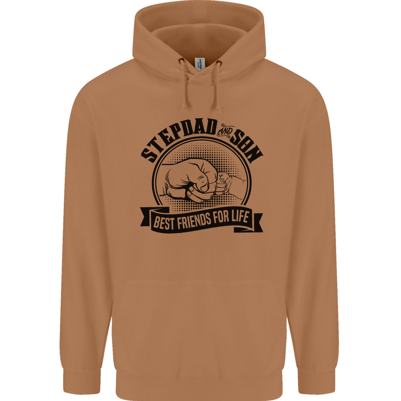 Stepdad & Son Best Friends Father's Day Mens 80% Cotton Hoodie Caramel Latte
