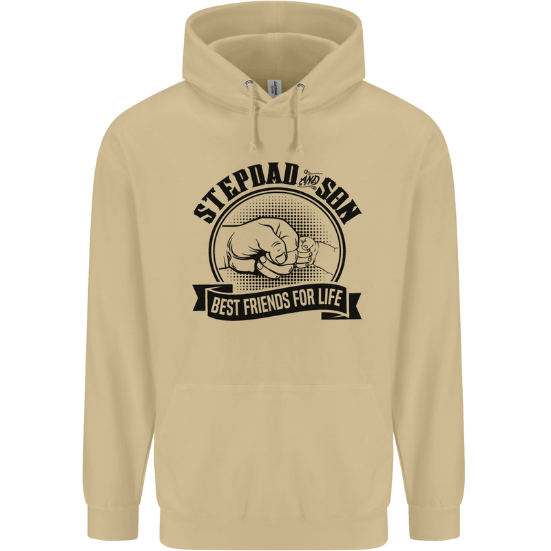 Stepdad & Son Best Friends Father's Day Mens 80% Cotton Hoodie Sand