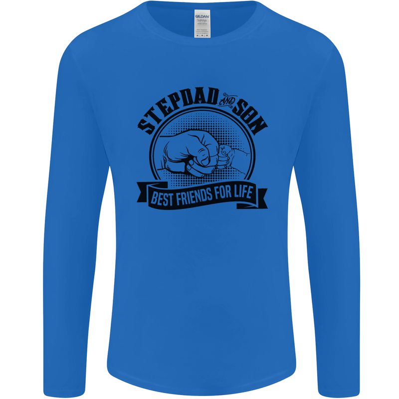 Stepdad & Son Best Friends Father's Day Mens Long Sleeve T-Shirt Royal Blue