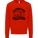 Stepdad & Son Best Friends Father's Day Mens Sweatshirt Jumper Bright Red