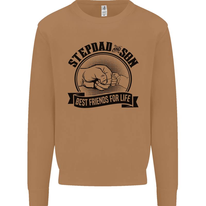 Stepdad & Son Best Friends Father's Day Mens Sweatshirt Jumper Caramel Latte