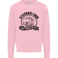 Stepdad & Son Best Friends Father's Day Mens Sweatshirt Jumper Light Pink