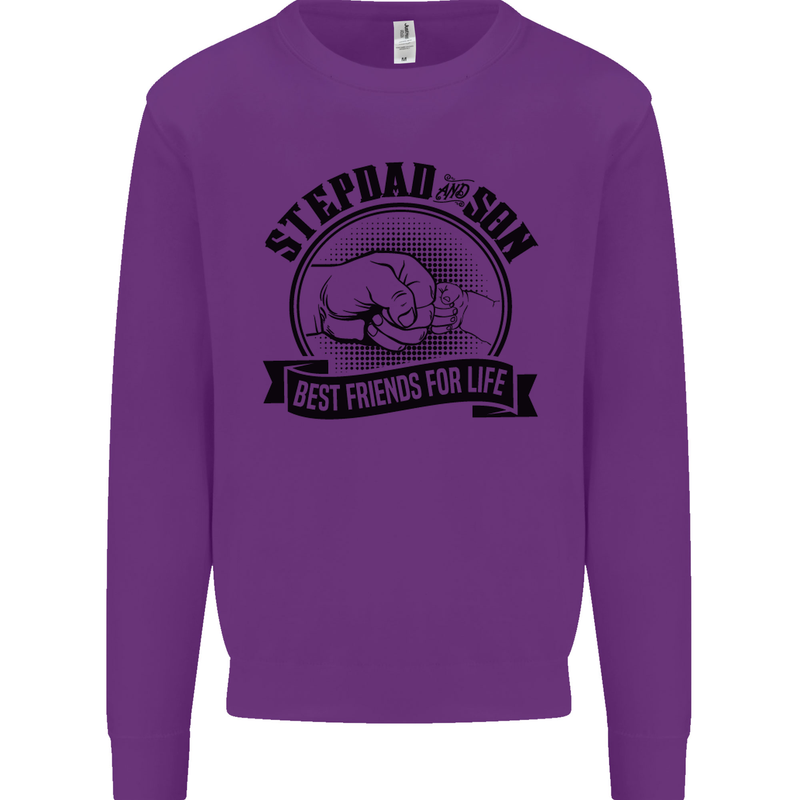Stepdad & Son Best Friends Father's Day Mens Sweatshirt Jumper Purple