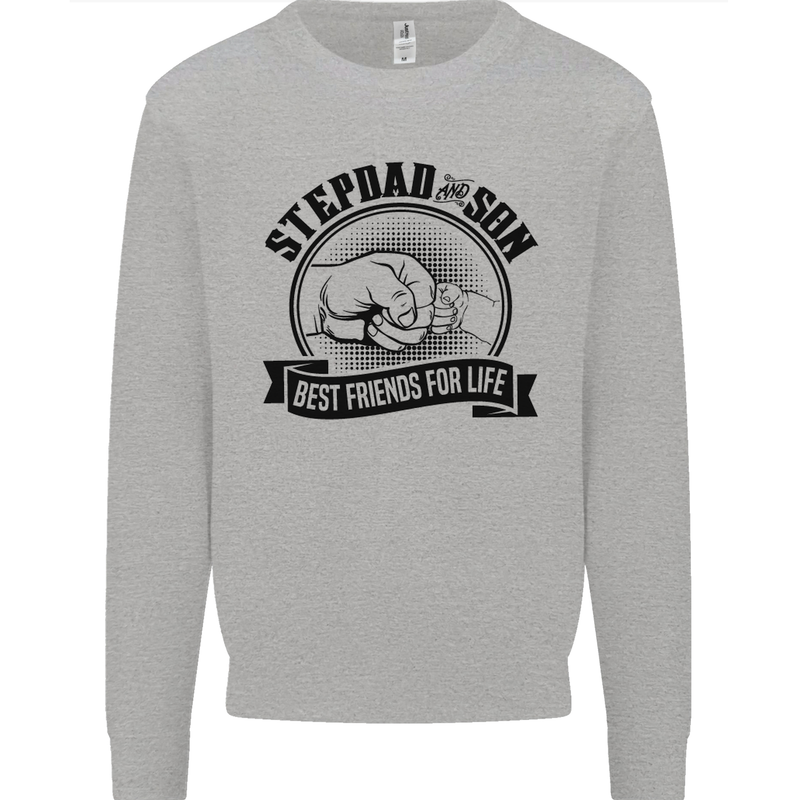 Stepdad & Son Best Friends Father's Day Mens Sweatshirt Jumper Sports Grey