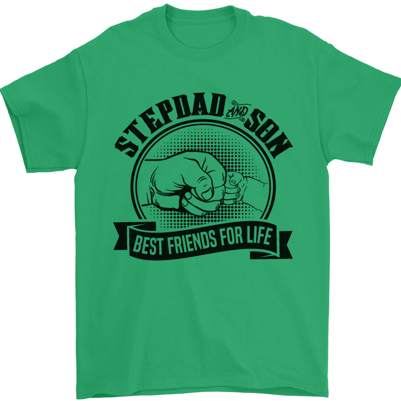 Stepdad & Son Best Friends Father's Day Mens T-Shirt Cotton Gildan Irish Green