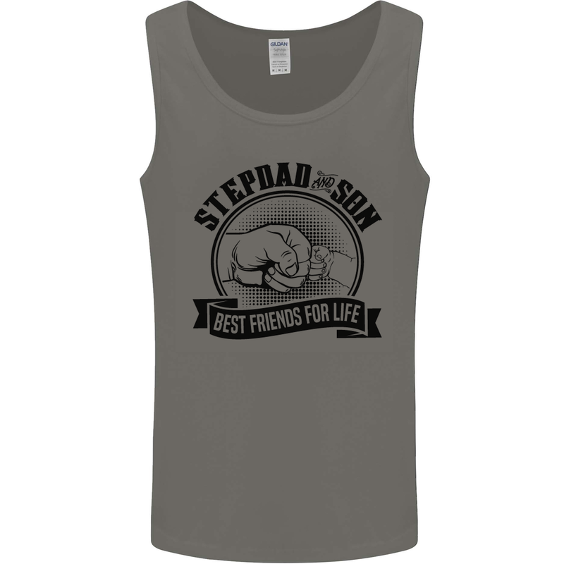 Stepdad & Son Best Friends Father's Day Mens Vest Tank Top Charcoal