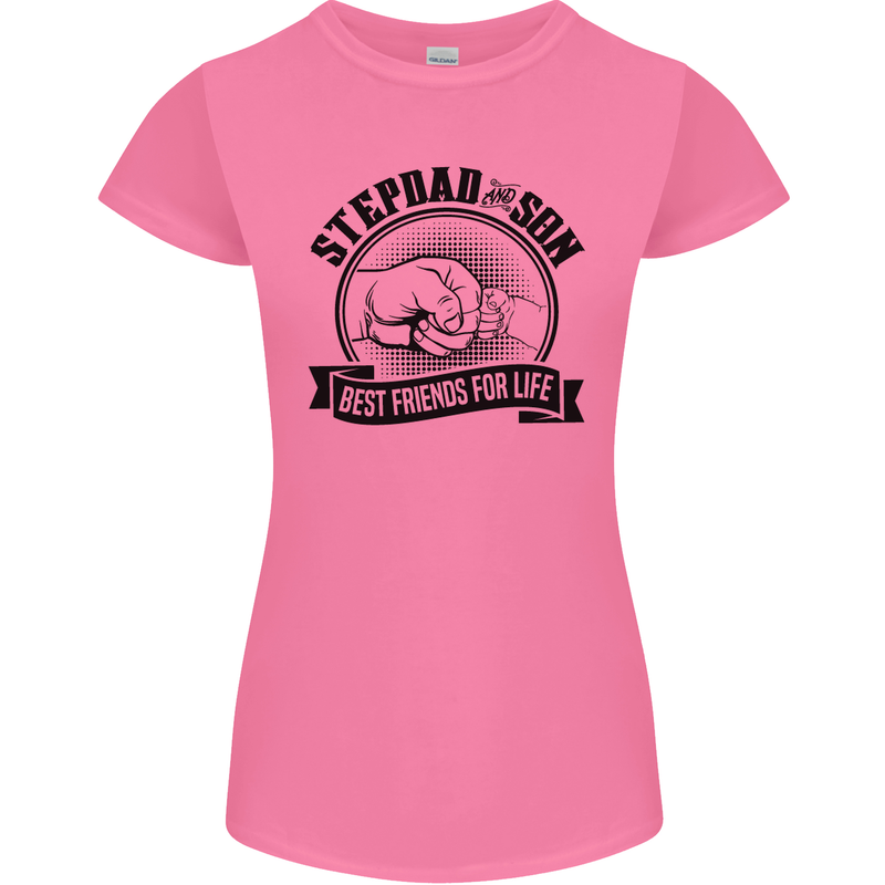 Stepdad & Son Best Friends Father's Day Womens Petite Cut T-Shirt Azalea