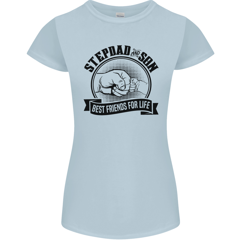 Stepdad & Son Best Friends Father's Day Womens Petite Cut T-Shirt Light Blue