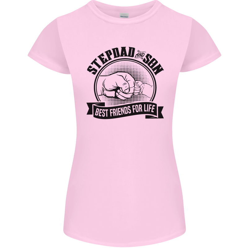 Stepdad & Son Best Friends Father's Day Womens Petite Cut T-Shirt Light Pink