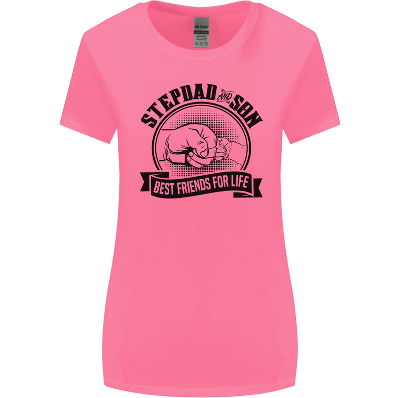 Stepdad & Son Best Friends Father's Day Womens Wider Cut T-Shirt Azalea