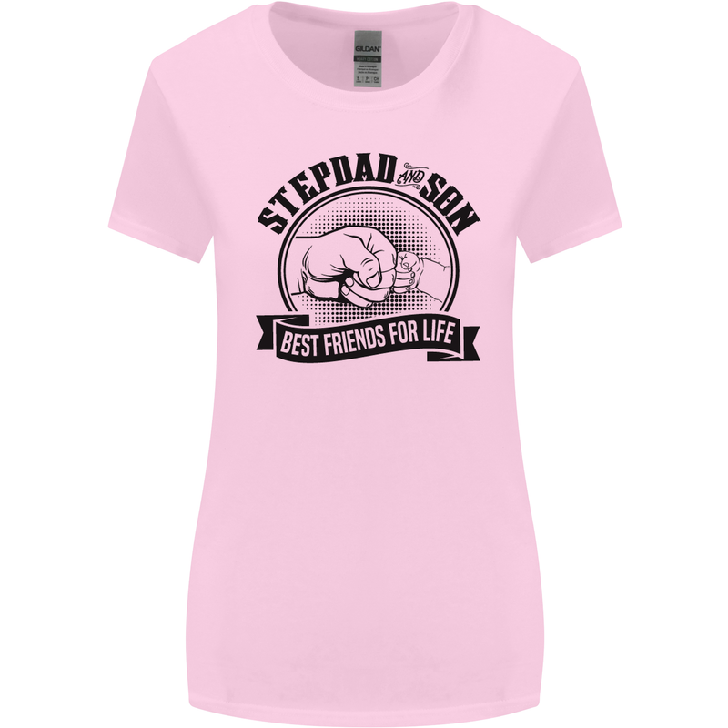 Stepdad & Son Best Friends Father's Day Womens Wider Cut T-Shirt Light Pink