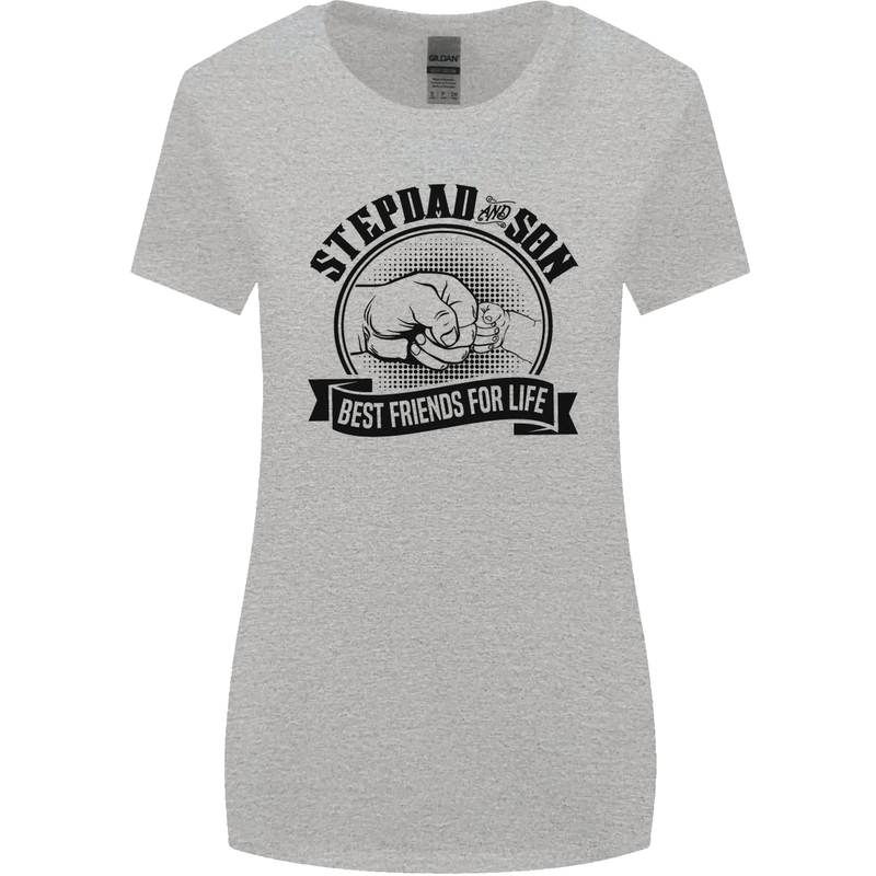 Stepdad & Son Best Friends Father's Day Womens Wider Cut T-Shirt Sports Grey