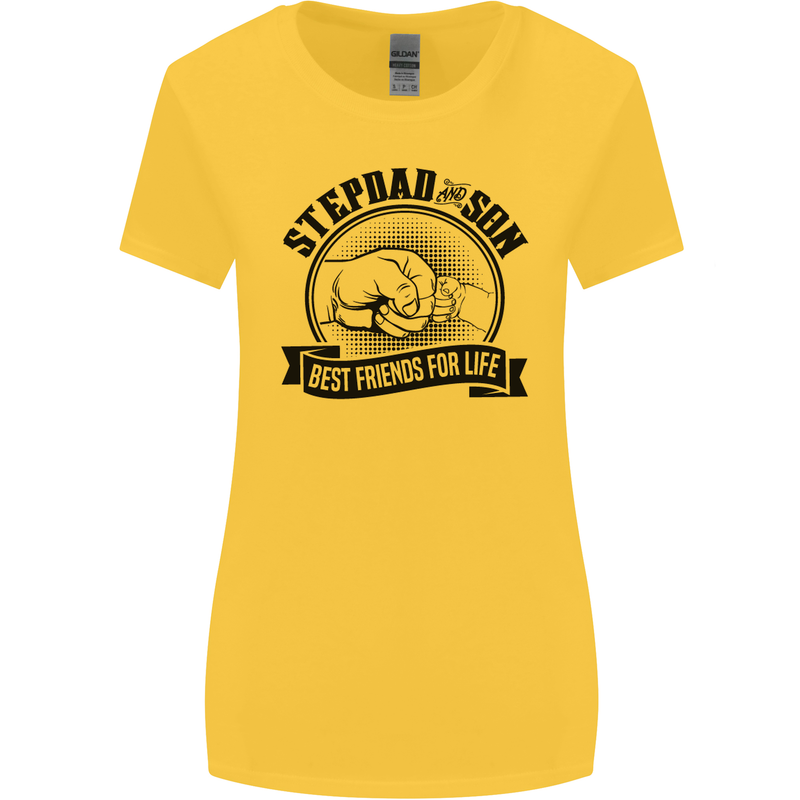 Stepdad & Son Best Friends Father's Day Womens Wider Cut T-Shirt Yellow