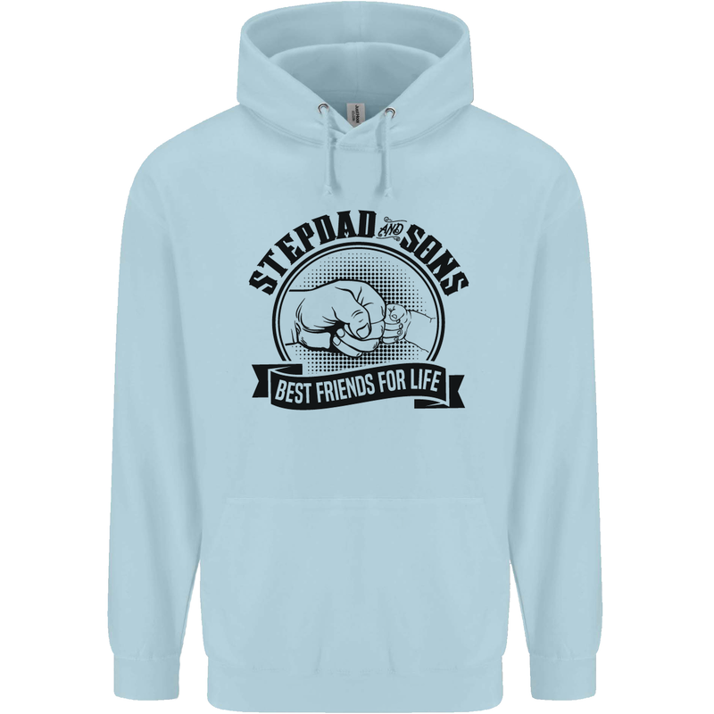 Stepdad & Sons Best Friends Father's Day Childrens Kids Hoodie Light Blue