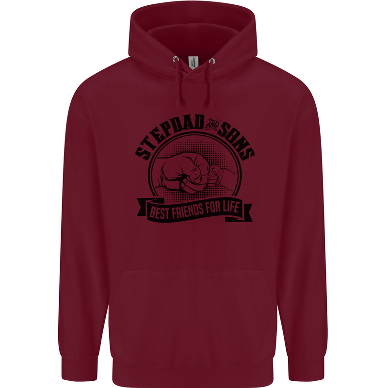 Stepdad & Sons Best Friends Father's Day Childrens Kids Hoodie Maroon
