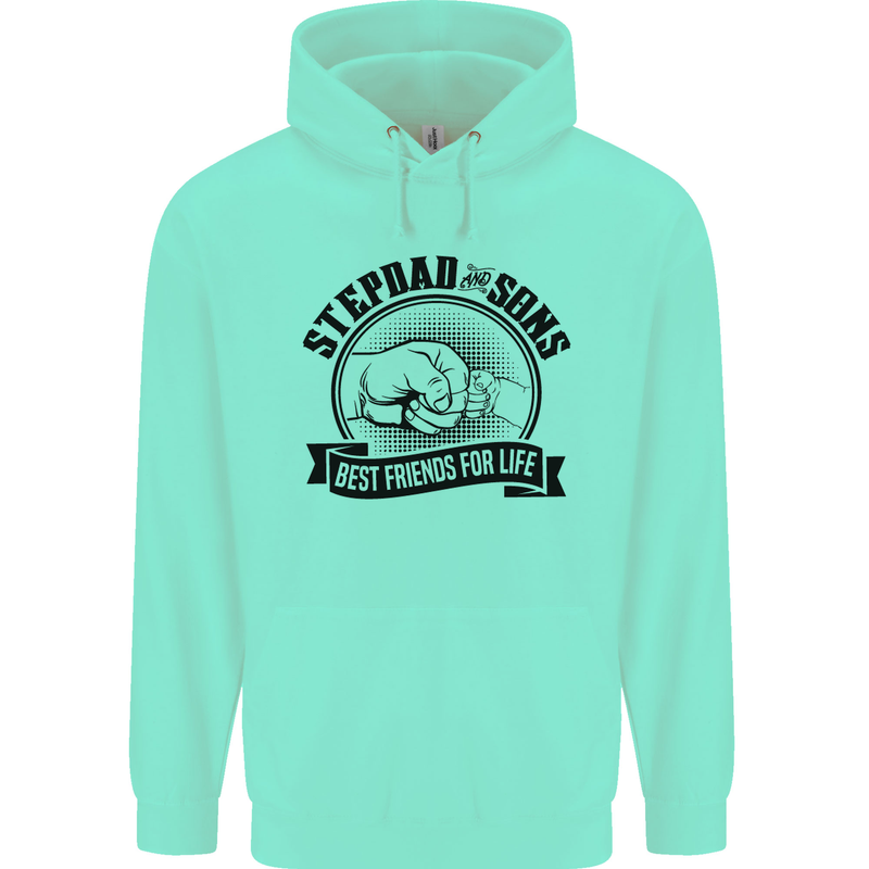 Stepdad & Sons Best Friends Father's Day Childrens Kids Hoodie Peppermint