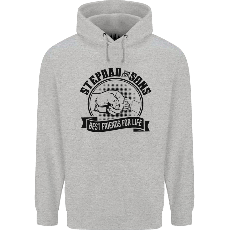 Stepdad & Sons Best Friends Father's Day Childrens Kids Hoodie Sports Grey