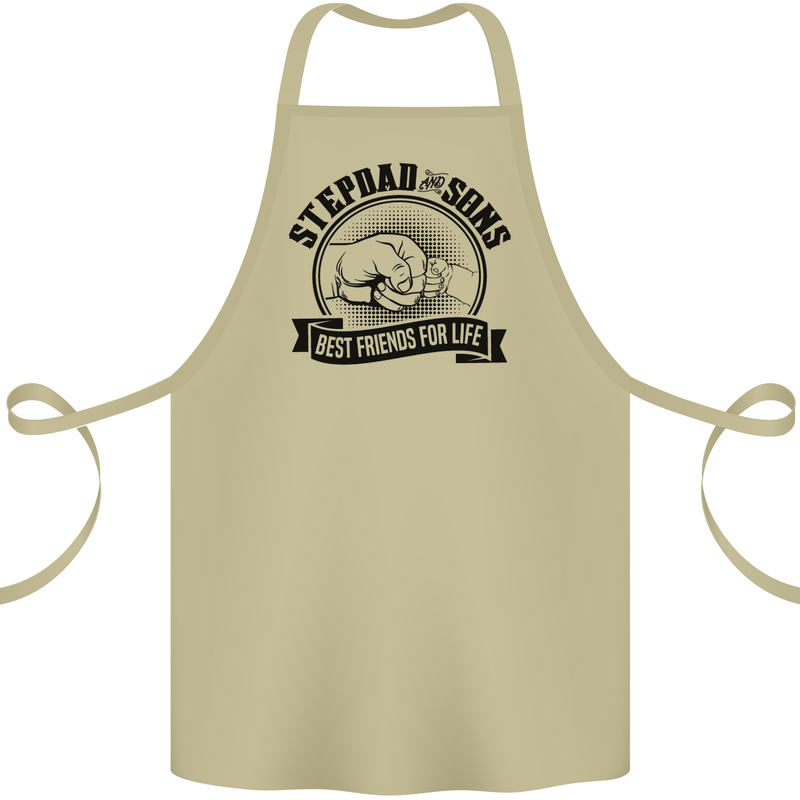 Stepdad & Sons Best Friends Father's Day Cotton Apron 100% Organic Khaki