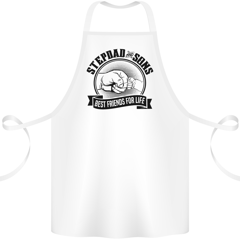 Stepdad & Sons Best Friends Father's Day Cotton Apron 100% Organic White