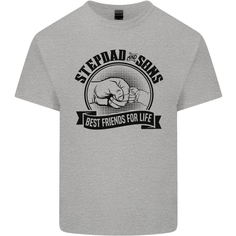 Stepdad & Sons Best Friends Father's Day Kids T-Shirt Childrens Sports Grey