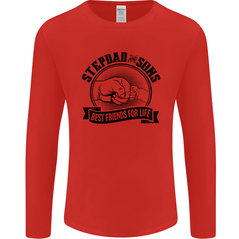 Stepdad & Sons Best Friends Father's Day Mens Long Sleeve T-Shirt Red