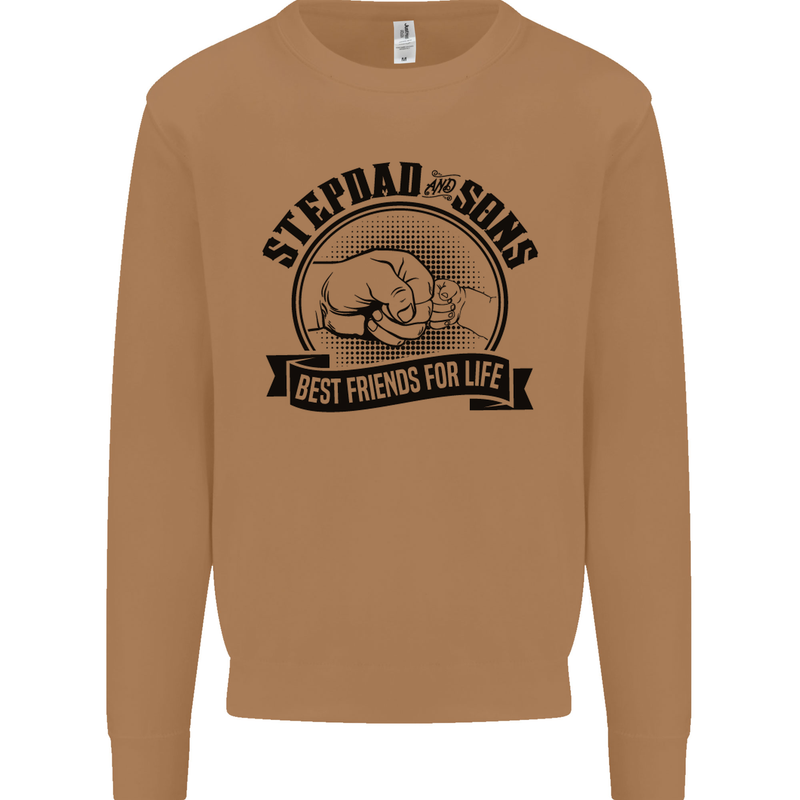 Stepdad & Sons Best Friends Father's Day Mens Sweatshirt Jumper Caramel Latte
