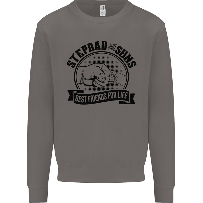 Stepdad & Sons Best Friends Father's Day Mens Sweatshirt Jumper Charcoal