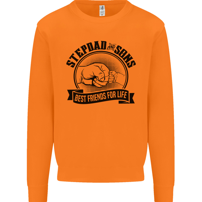 Stepdad & Sons Best Friends Father's Day Mens Sweatshirt Jumper Orange