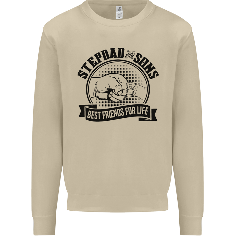 Stepdad & Sons Best Friends Father's Day Mens Sweatshirt Jumper Sand