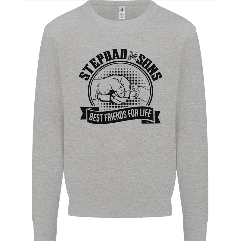 Stepdad & Sons Best Friends Father's Day Mens Sweatshirt Jumper Sports Grey