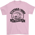 Stepdad & Sons Best Friends Father's Day Mens T-Shirt Cotton Gildan Light Pink