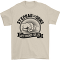 Stepdad & Sons Best Friends Father's Day Mens T-Shirt Cotton Gildan Sand