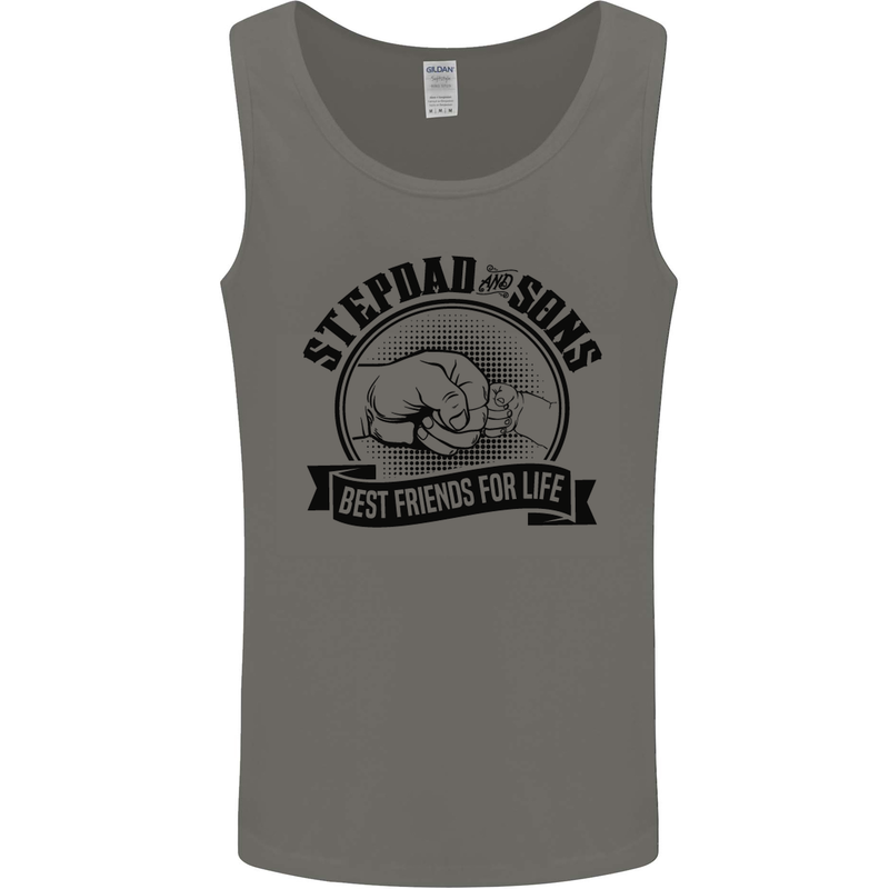 Stepdad & Sons Best Friends Father's Day Mens Vest Tank Top Charcoal