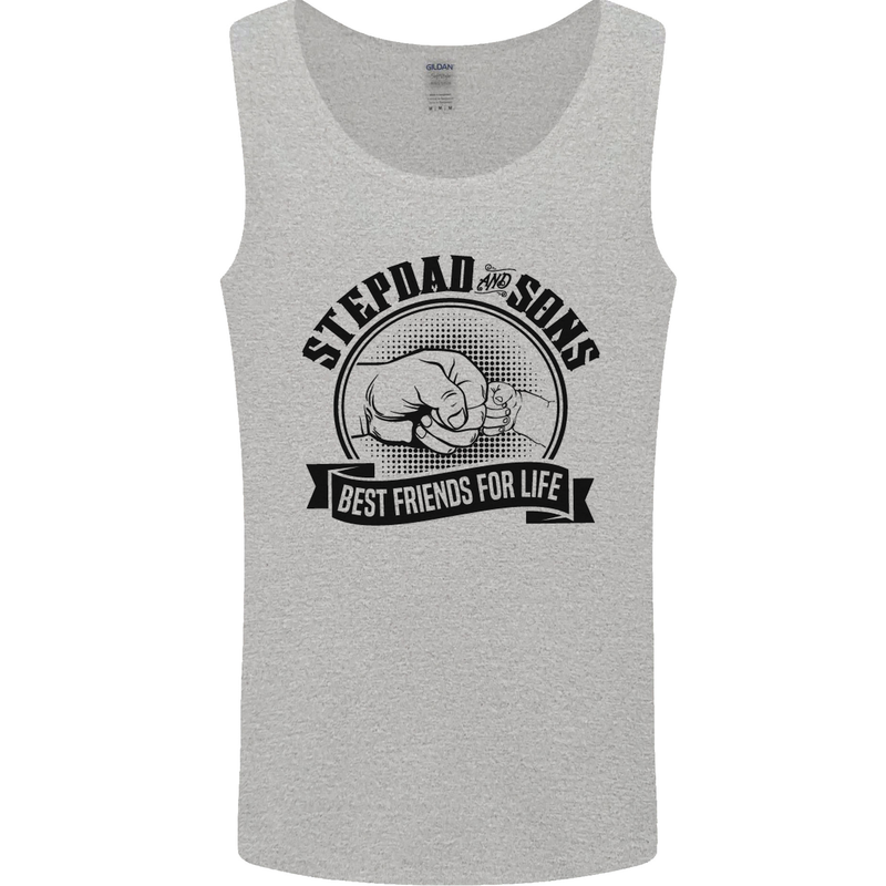 Stepdad & Sons Best Friends Father's Day Mens Vest Tank Top Sports Grey