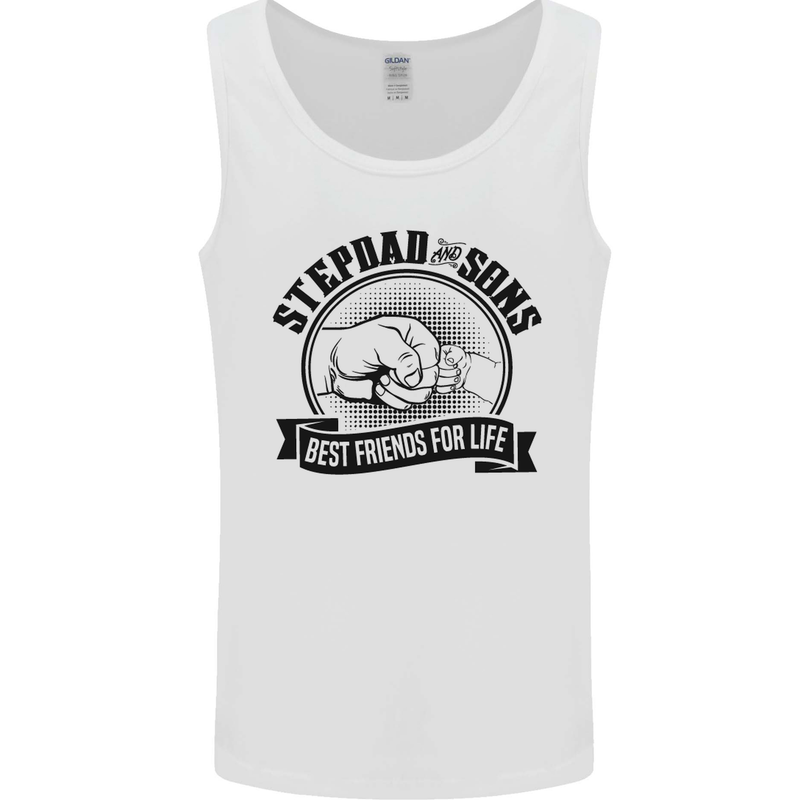 Stepdad & Sons Best Friends Father's Day Mens Vest Tank Top White