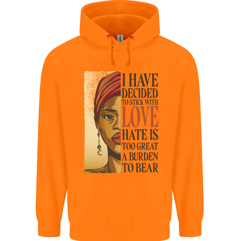 Stick With Love Black Lives Matter Childrens Kids Hoodie Orange