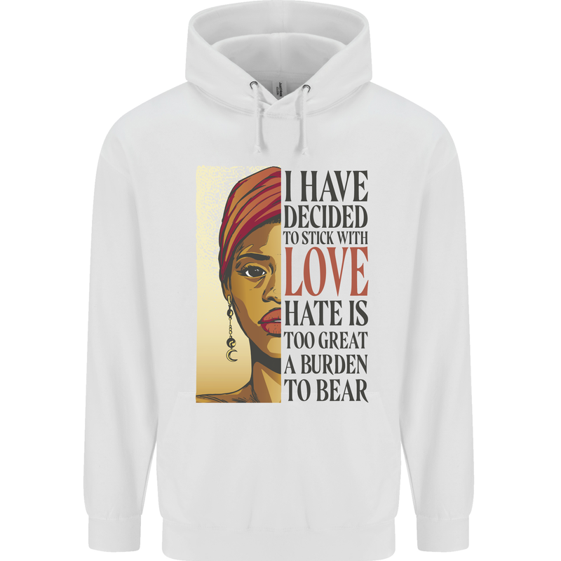 Stick With Love Black Lives Matter Childrens Kids Hoodie White