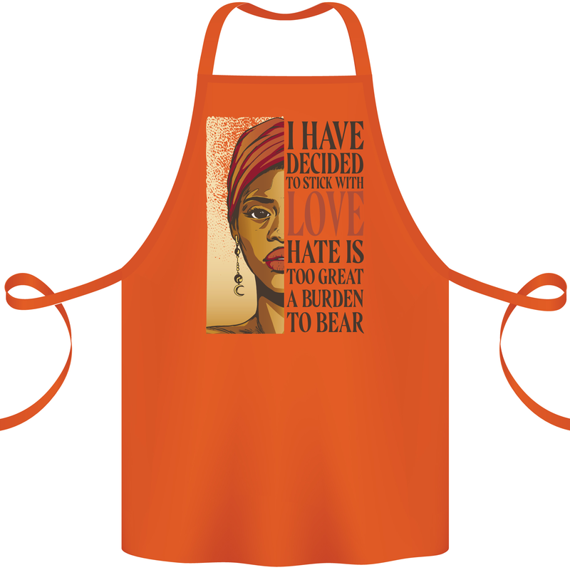 Stick With Love Black Lives Matter Cotton Apron 100% Organic Orange