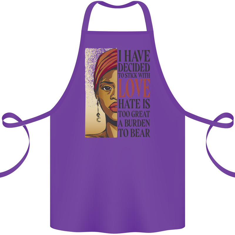 Stick With Love Black Lives Matter Cotton Apron 100% Organic Purple