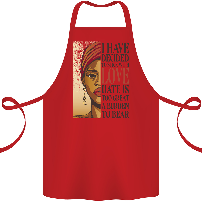 Stick With Love Black Lives Matter Cotton Apron 100% Organic Red