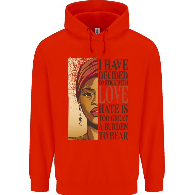 Stick With Love Black Lives Matter Mens 80% Cotton Hoodie Bright Red