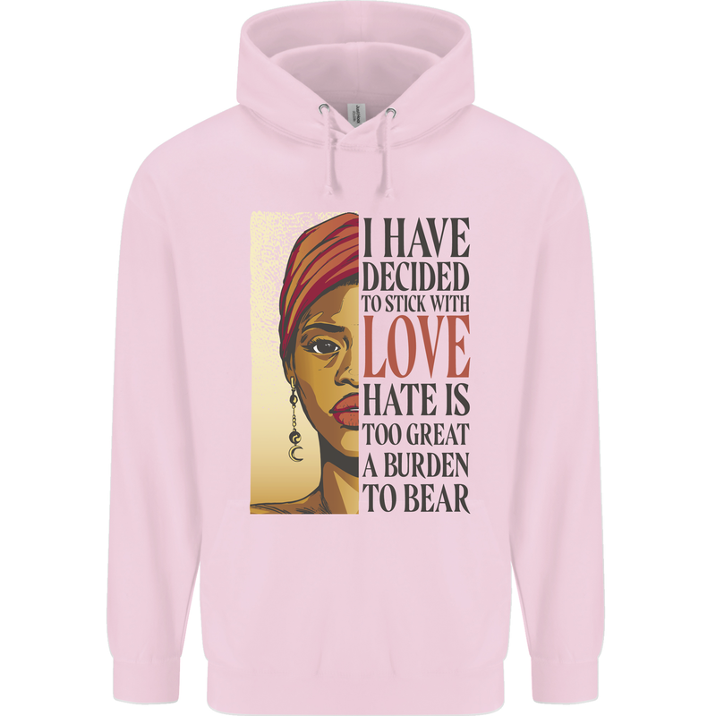 Stick With Love Black Lives Matter Mens 80% Cotton Hoodie Light Pink