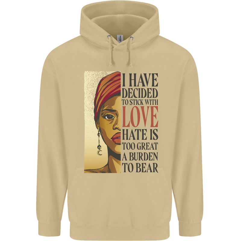 Stick With Love Black Lives Matter Mens 80% Cotton Hoodie Sand
