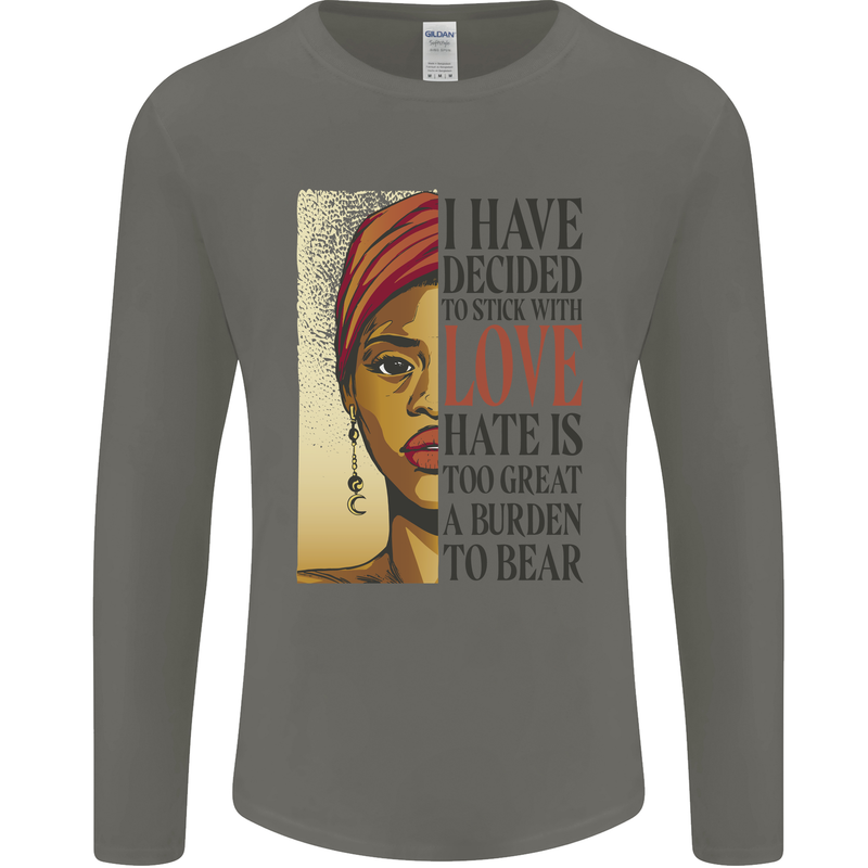 Stick With Love Black Lives Matter Mens Long Sleeve T-Shirt Charcoal