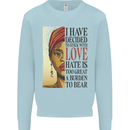 Stick With Love Black Lives Matter Mens Sweatshirt Jumper Light Blue