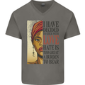 Stick With Love Black Lives Matter Mens V-Neck Cotton T-Shirt Charcoal