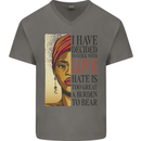 Stick With Love Black Lives Matter Mens V-Neck Cotton T-Shirt Charcoal