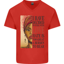 Stick With Love Black Lives Matter Mens V-Neck Cotton T-Shirt Red