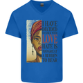 Stick With Love Black Lives Matter Mens V-Neck Cotton T-Shirt Royal Blue